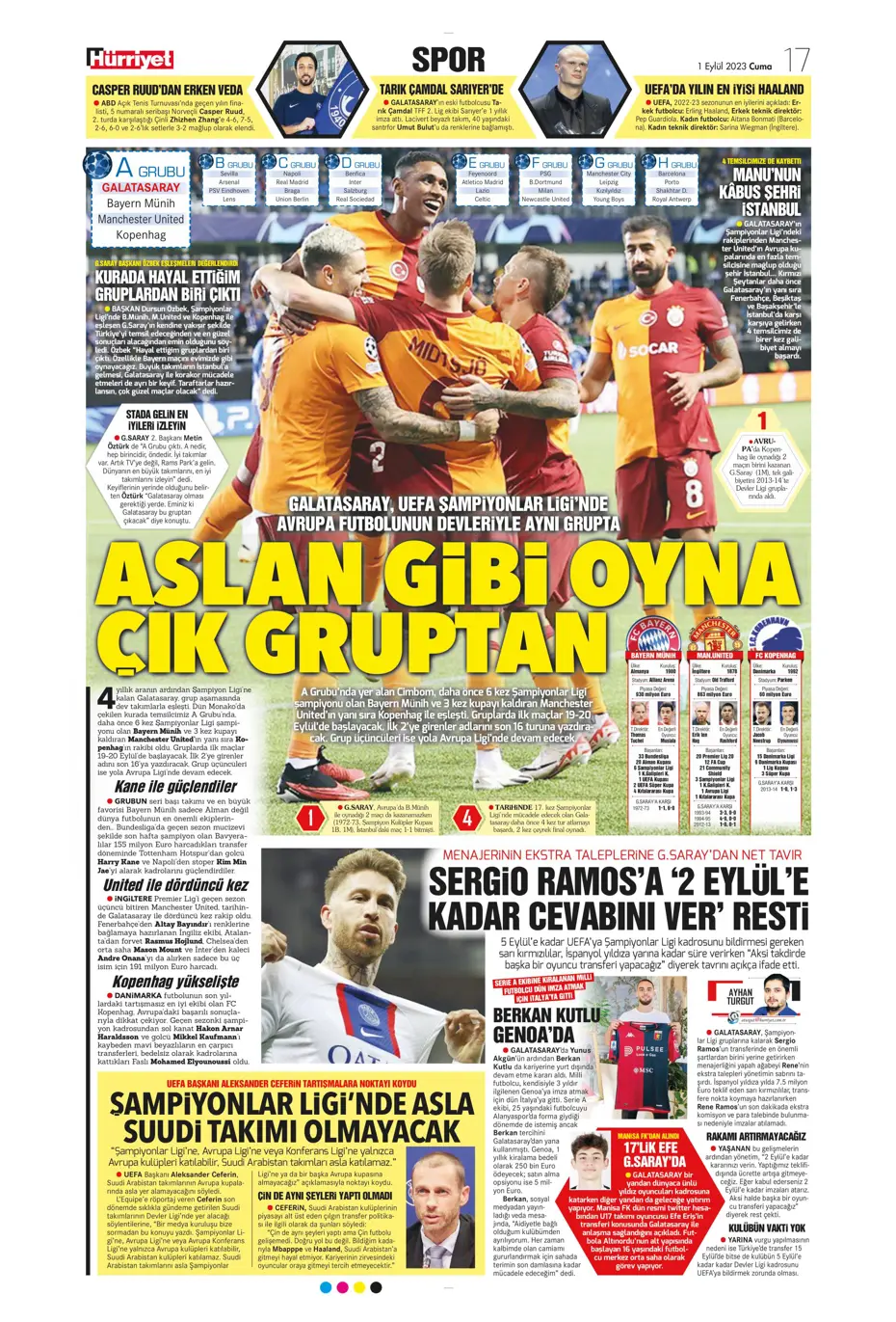 "Sergio Ramos'a '2 Eylül'e kadar cevabını ver' resti" | Sporun manşetleri (1 Eylül 2023) - 21 "Sergio Ramos'a '2 Eylül'e kadar cevabını ver' resti" | Sporun manşetleri (1 Eylül 2023) - 21