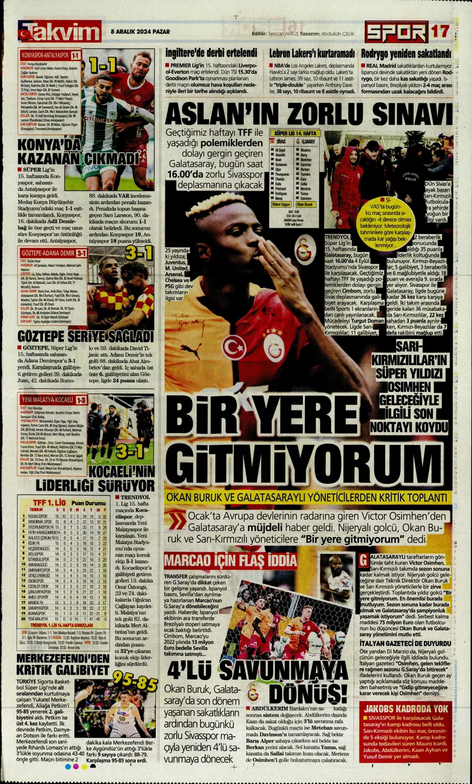 "Derbider Mourinho" | Sporun manşetleri - 27 "Derbider Mourinho" | Sporun manşetleri - 27
