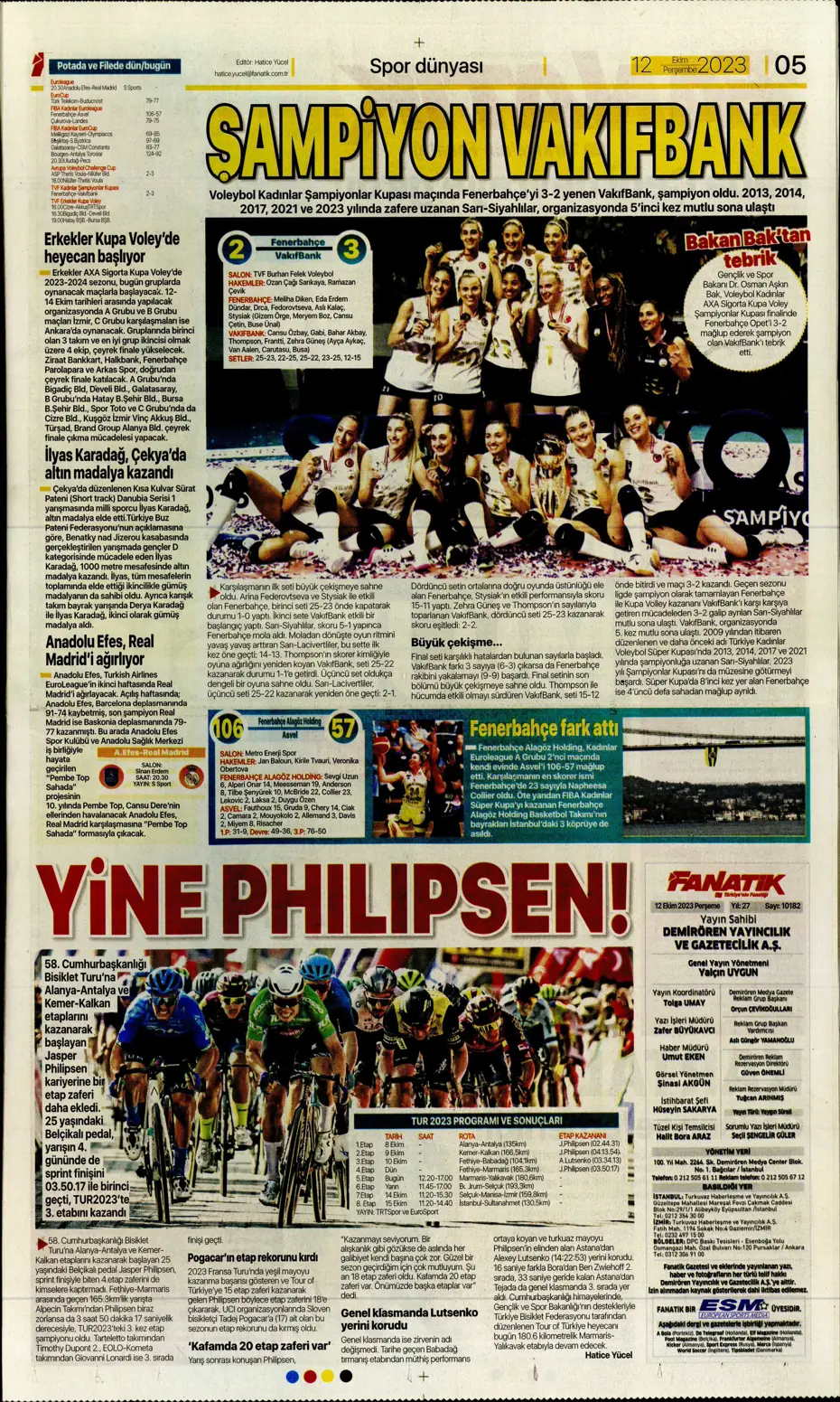 "Amiral gemisi Galatasaray" | Sporun manşetleri (12 Ekim 2023) - 8