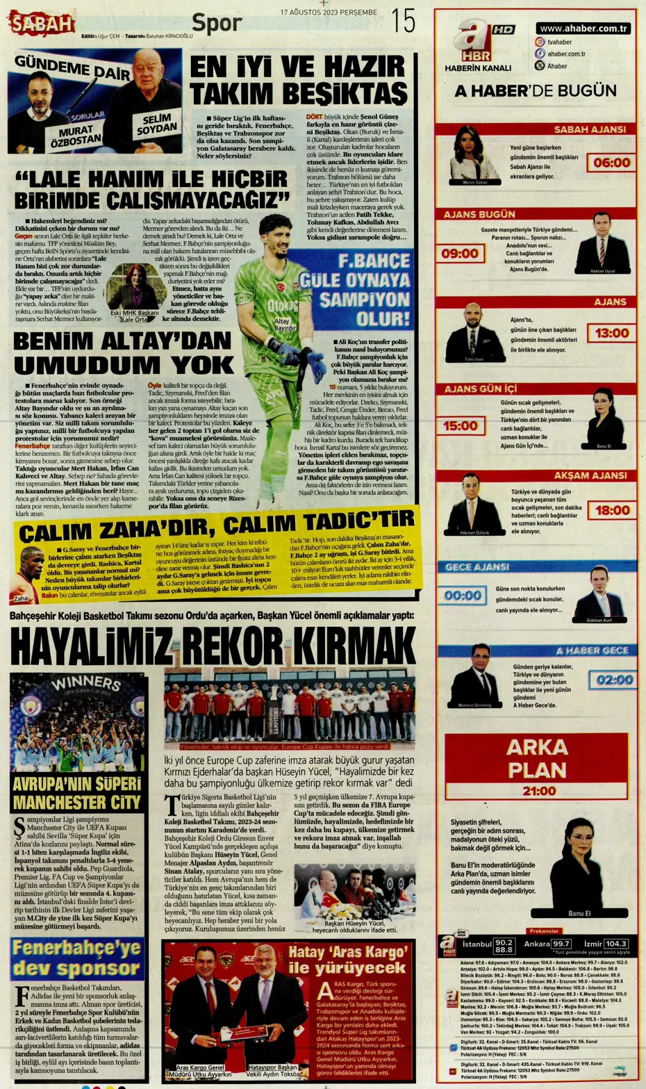 "Anderson Talisca için yoğun mesai" | Sporun Manşetleri - 27