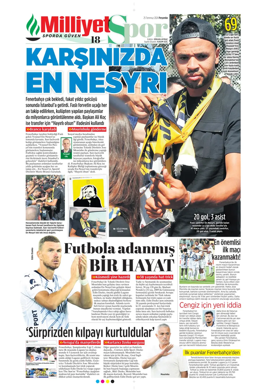 "Fenerbahçe'de sıra geldi orta saha transferine" | Sporun manşetleri - 22 "Fenerbahçe'de sıra geldi orta saha transferine" | Sporun manşetleri - 22