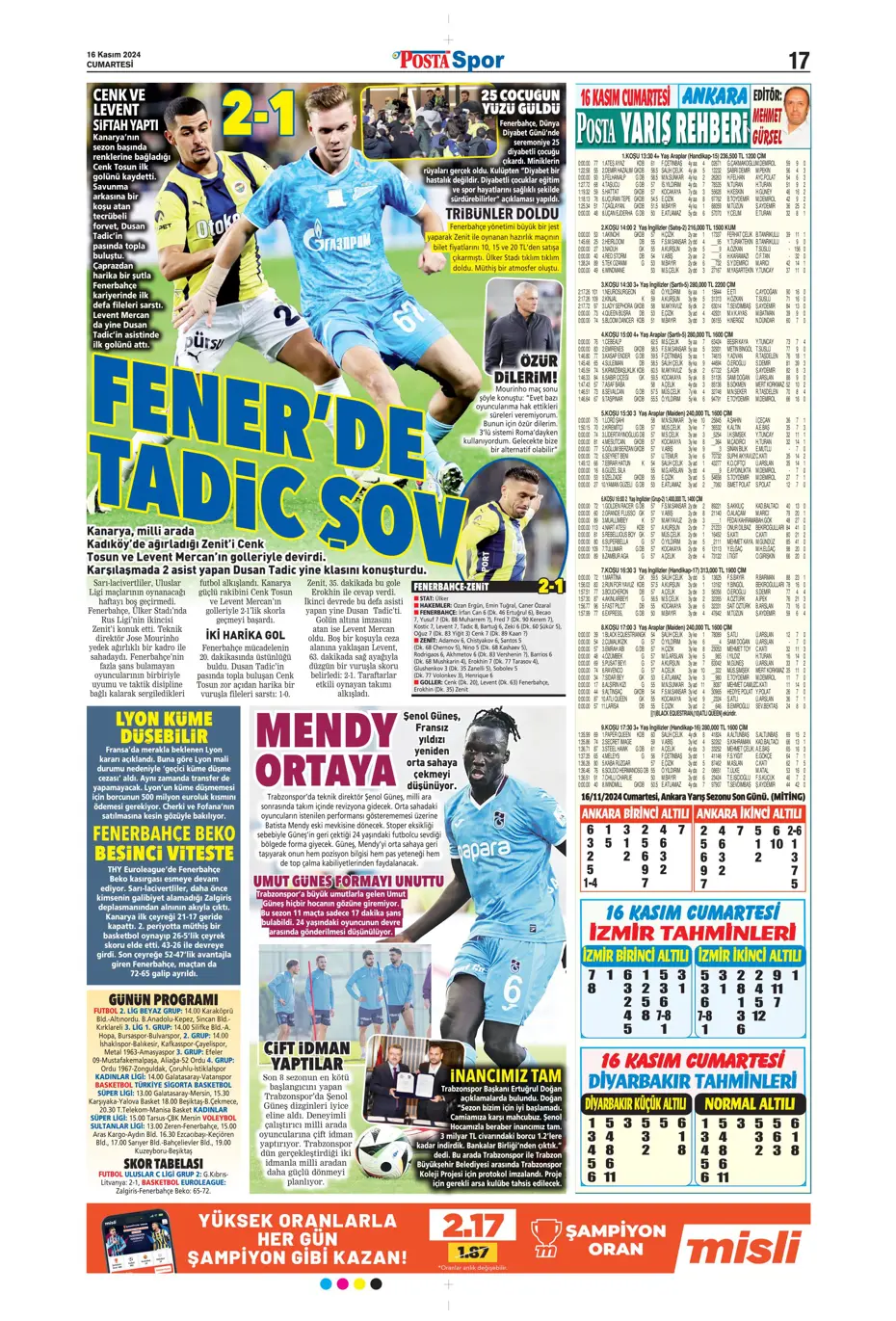 "Jorginho sürprizi" | Sporun manşetleri (16 Kasım 2024) - 15