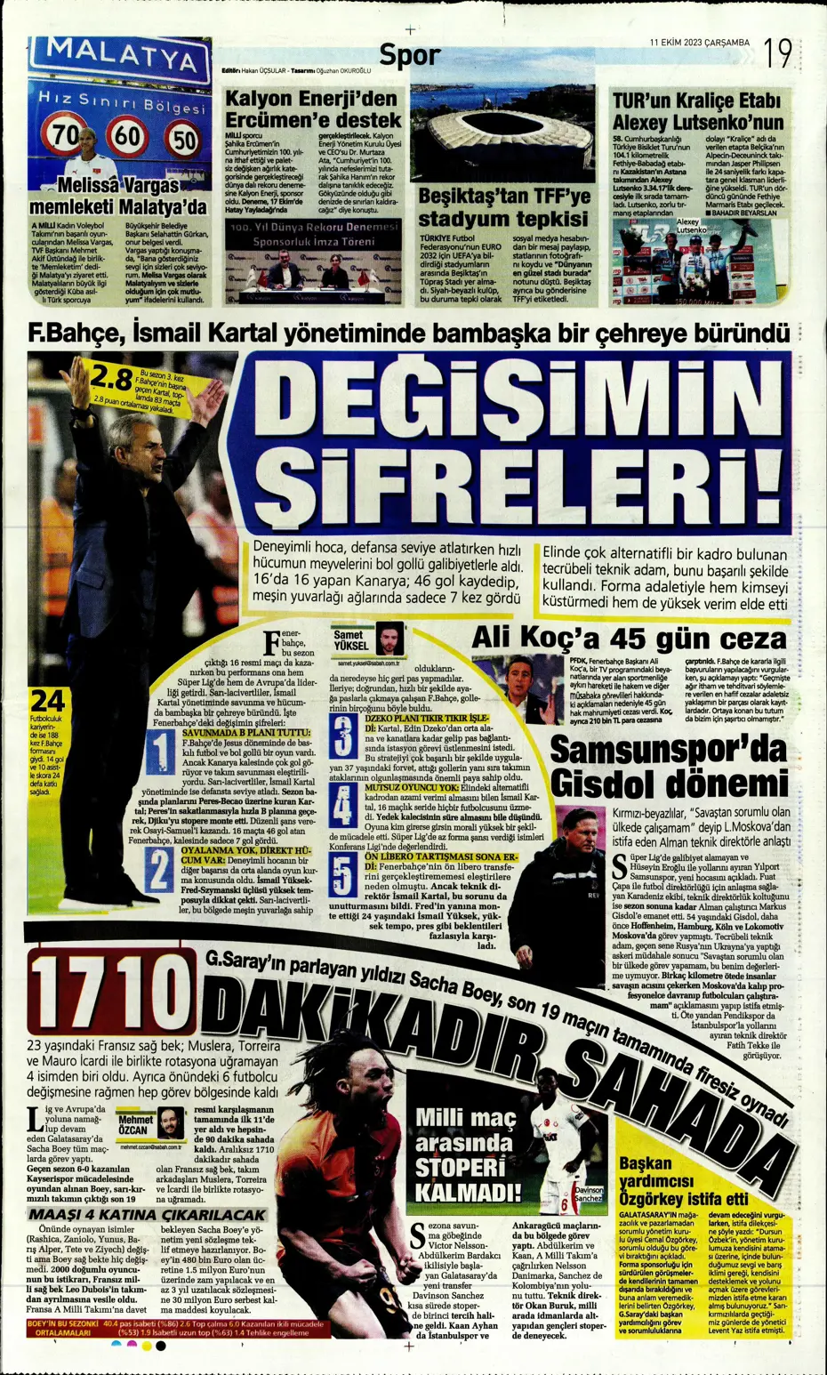 "Sergio Oliveira'ya yol göründü" | Sporun manşetleri (11 Ekim 2023) - 28