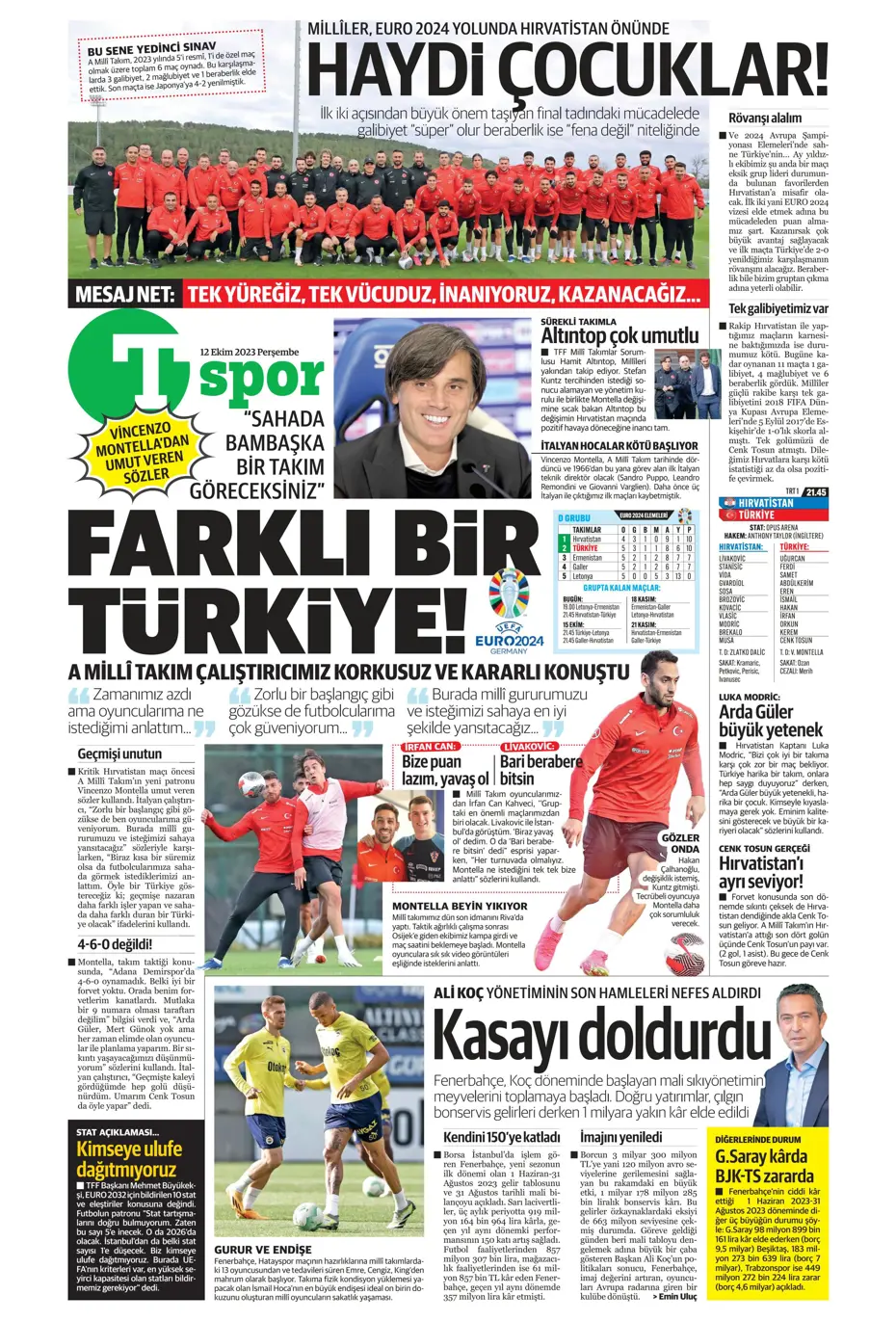 "Amiral gemisi Galatasaray" | Sporun manşetleri (12 Ekim 2023) - 33