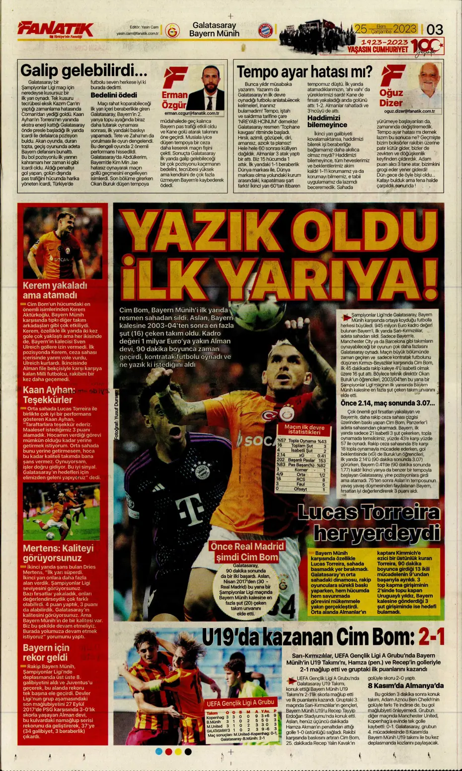 "Adaletin bu mu futbol?" | Sporun manşetleri (25 Ekim 2023) - 3