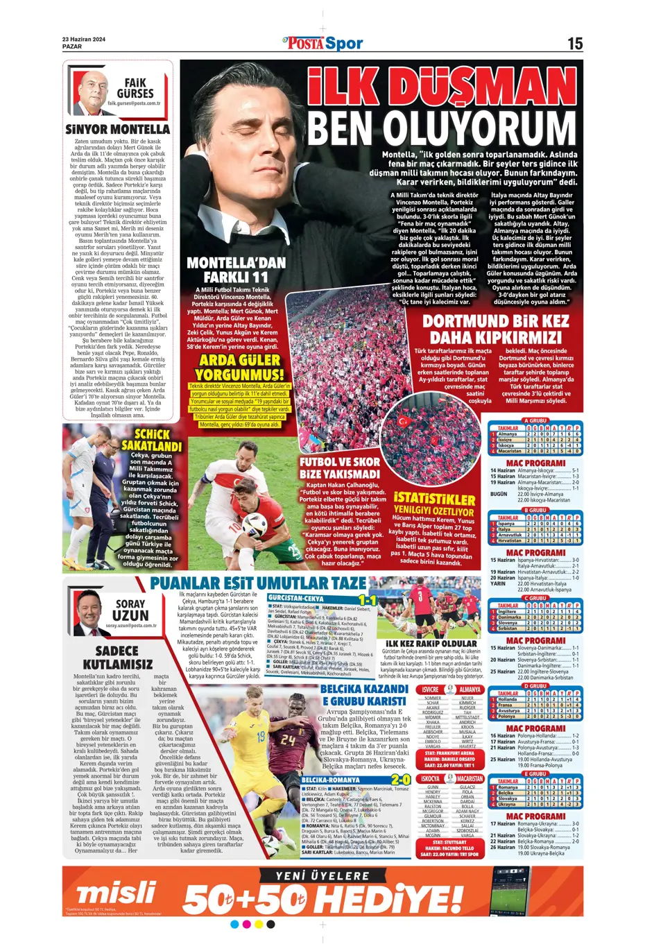 "Liderlik gitti tur elimizde" | Sporun Manşetleri (23 Haziran 2024) - 34