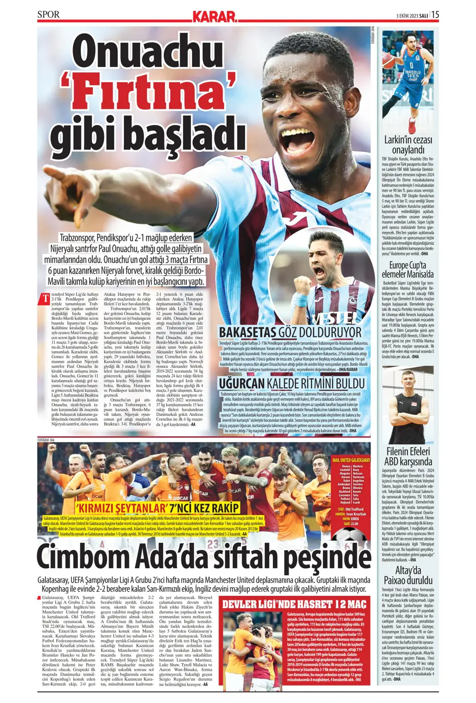 "İşte Okan Buruk'un imha planı" | Sporun manşetleri (3 Ekim 2023) - 22