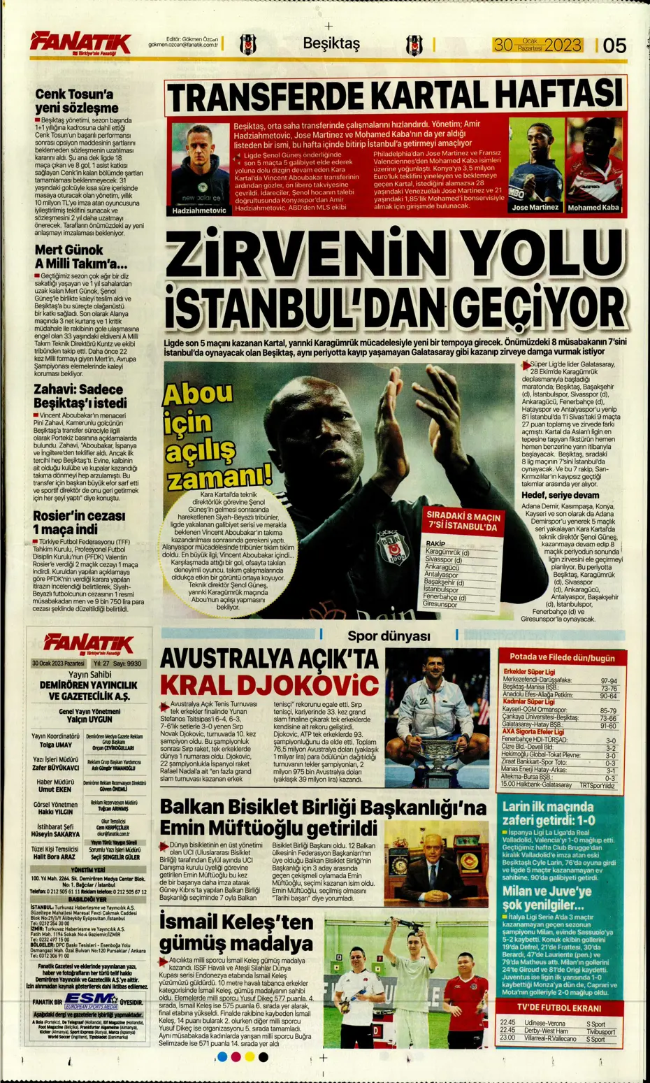 Sporun Manşetleri (30 Ocak 2023) - 9