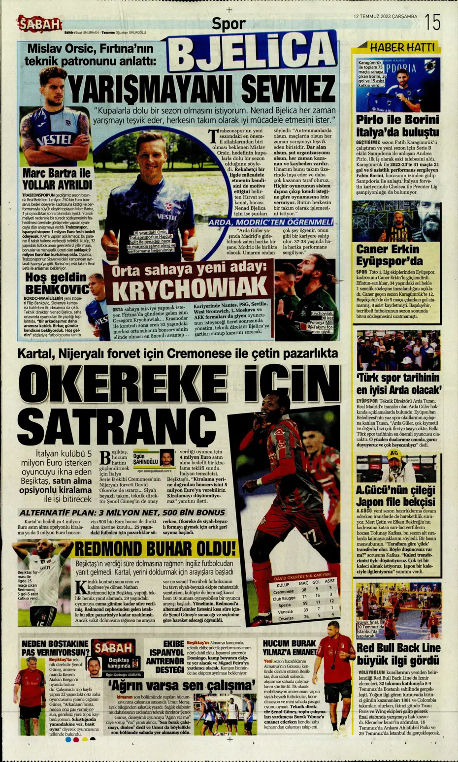 "Icardi'nin yanına 4 dev transfer daha" | Sporun manşetleri (12 Temmuz 2023) - 22