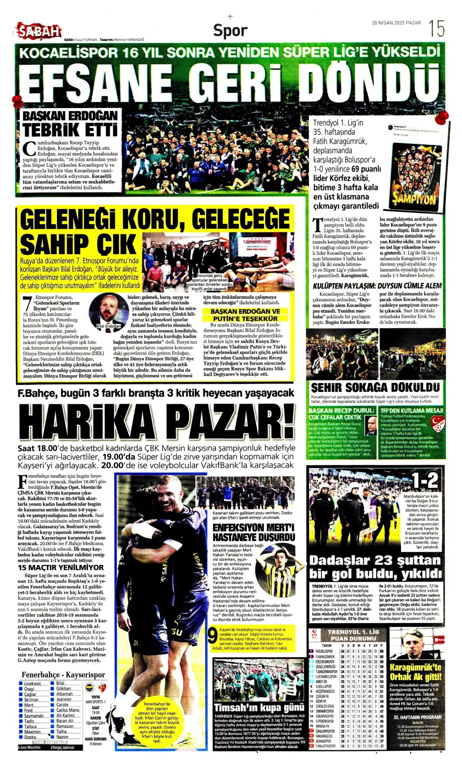 "Oğuz Aydın için geldiler" | Sporun manşetleri - 28