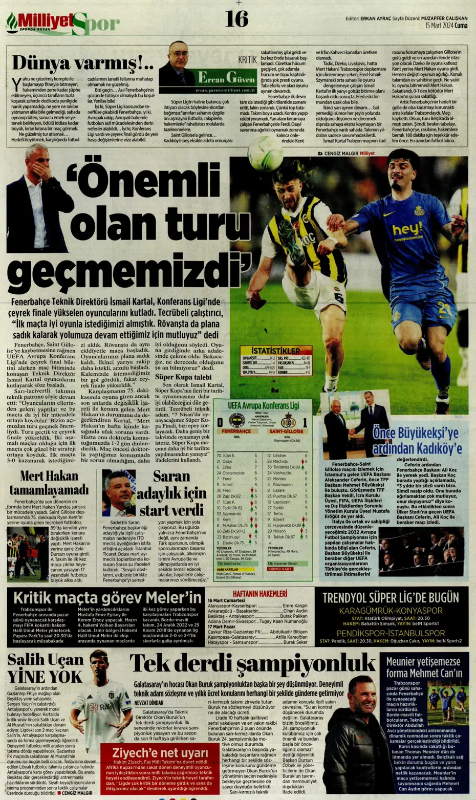 "Atina'ya 4 kaldı" | Sporun manşetleri (15 Mart 2024) - 19 "Atina'ya 4 kaldı" | Sporun manşetleri (15 Mart 2024) - 19