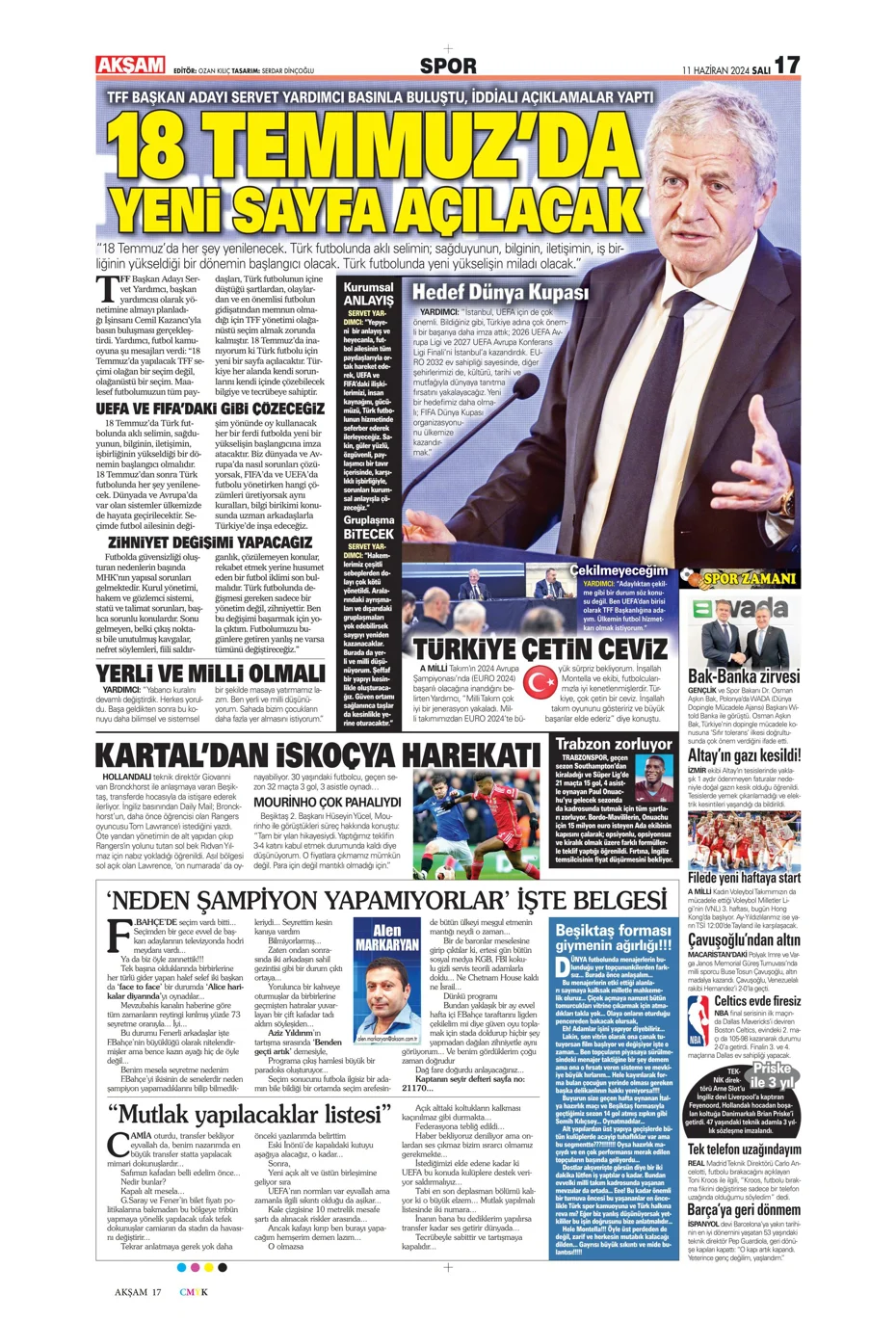 "Fenerbahçe çok ama çok büyük oynuyor'" | Sporun manşetleri (11 Haziran 2024) - 1