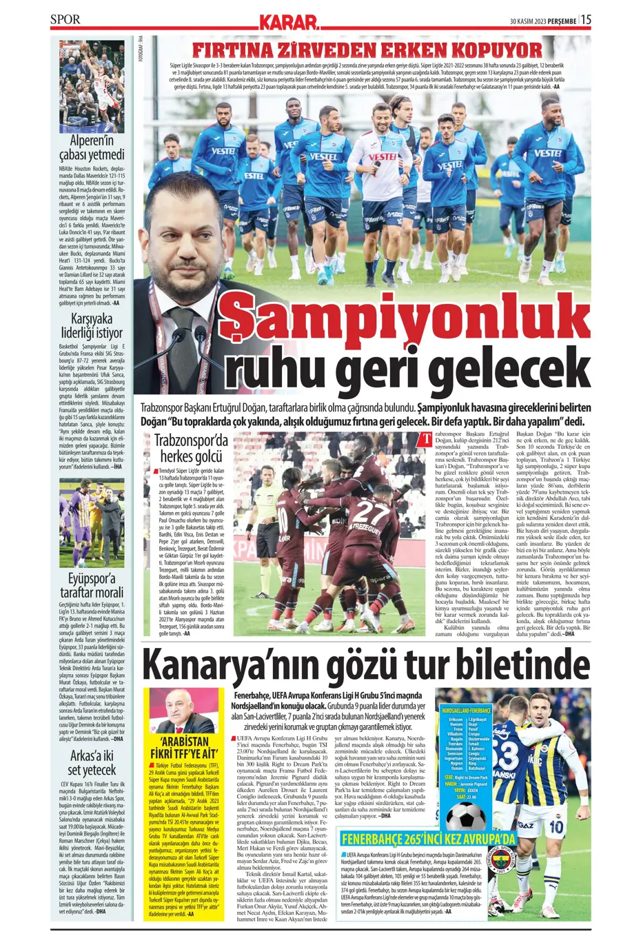 "Çok büyüksün Hakim Bey" | Sporun manşetleri (30 Kasım 2023) - 25 "Çok büyüksün Hakim Bey" | Sporun manşetleri (30 Kasım 2023) - 25