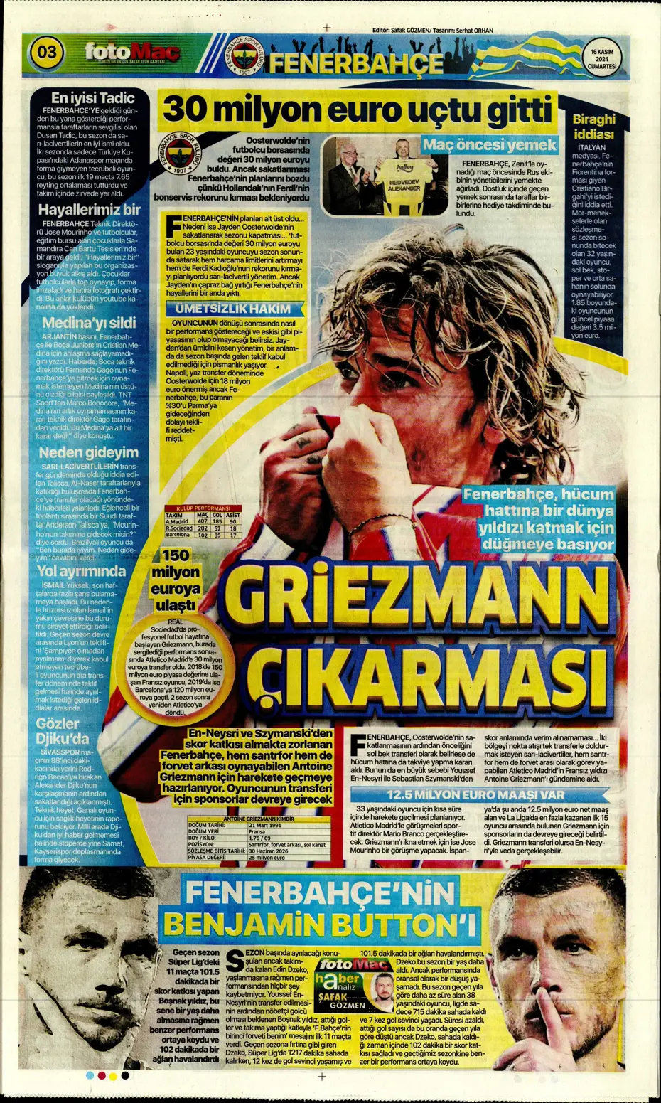 "Jorginho sürprizi" | Sporun manşetleri (16 Kasım 2024) - 7