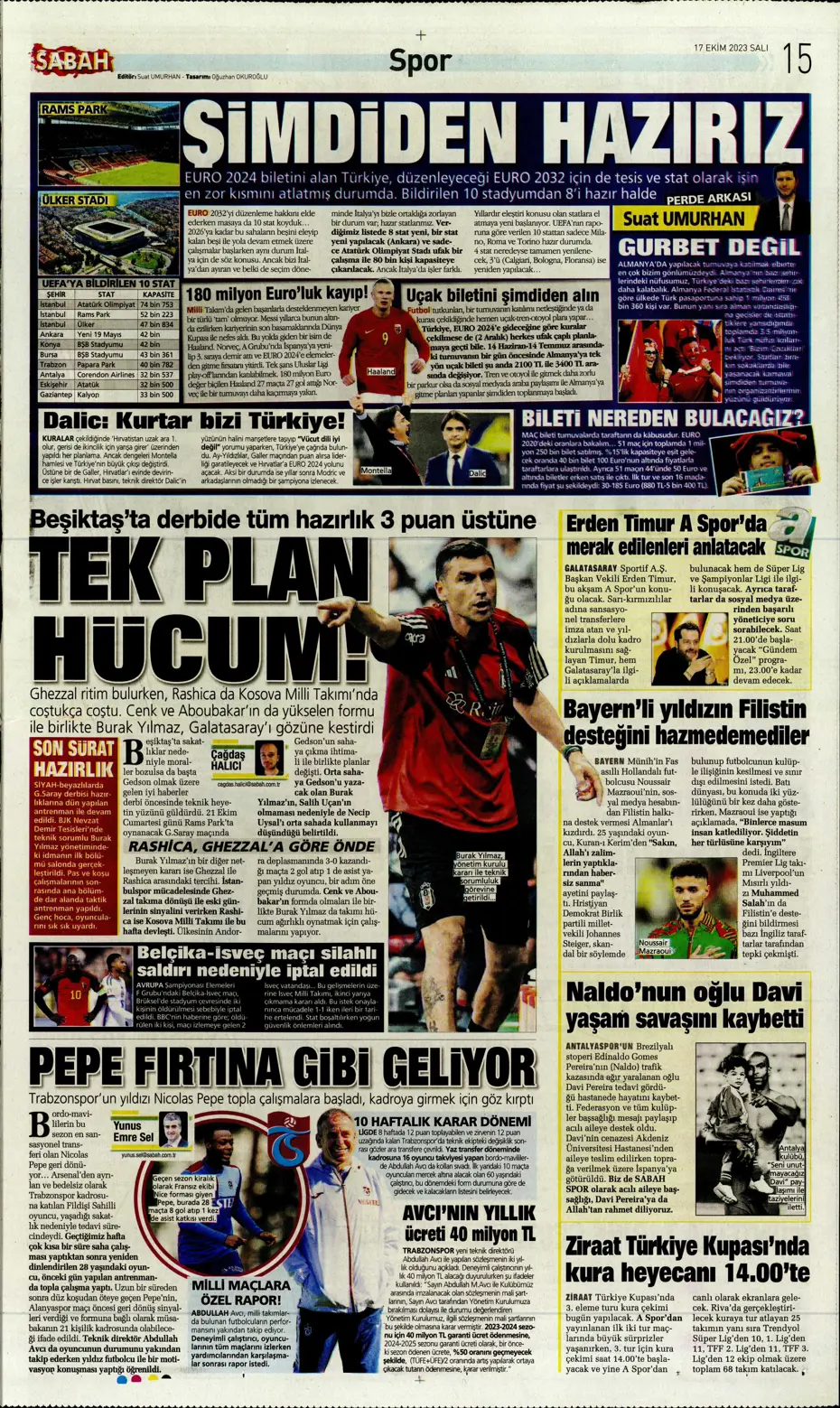 "Türk duvarı Abdülkerim Bardakcı" | Sporun manşetleri (17 Ekim 2023) - 29 "Türk duvarı Abdülkerim Bardakcı" | Sporun manşetleri (17 Ekim 2023) - 29