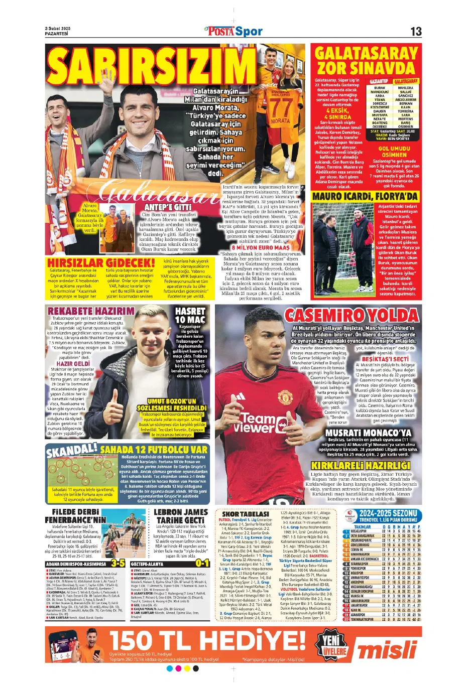 "Transferde Kartal haftası" | Sporun manşetleri - 17