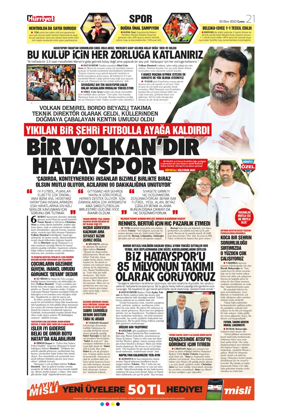 "Derbinin kilidini açacak anahtarlar" | Sporun manşetleri (20 Ekim 2023) - 21