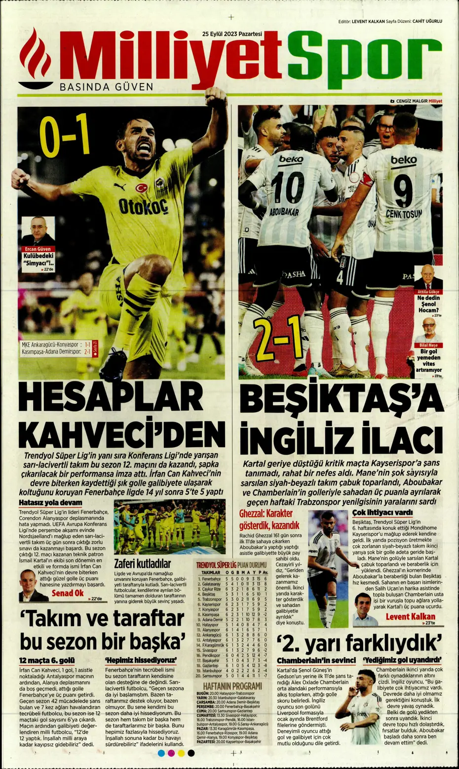 "Hesaplar Kahveci'den" | Sporun manşetleri (25 Eylül 2023) - 34