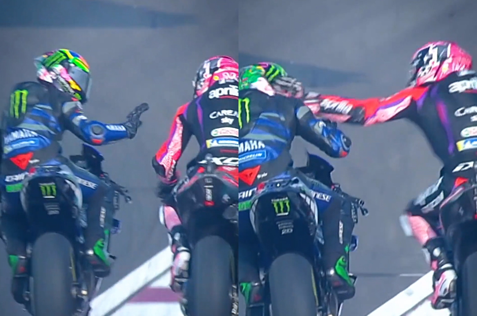 Yarış sırasında rakibine tokat attı