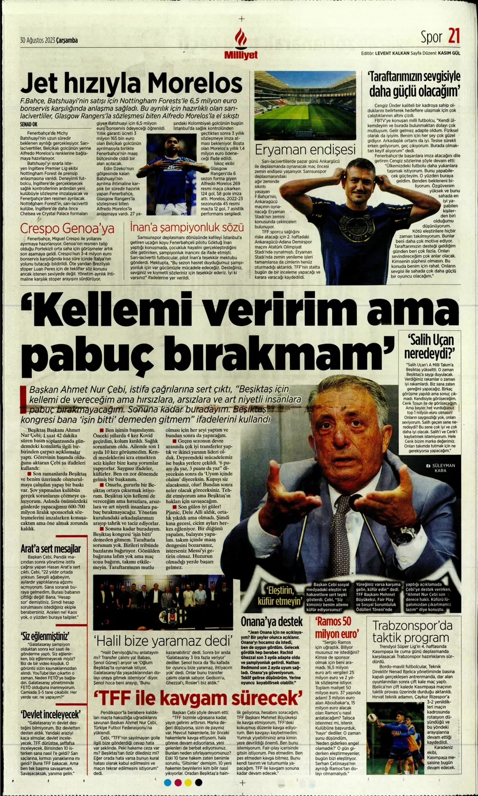 "Avrupa Avrupa duy sesimizi" | Sporun manşetleri (30 Ağustos 2023) - 29 "Avrupa Avrupa duy sesimizi" | Sporun manşetleri (30 Ağustos 2023) - 29