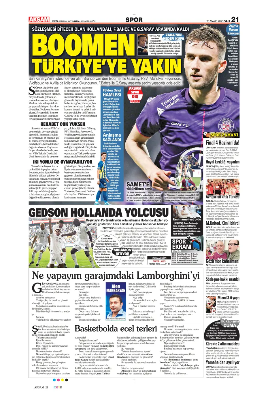 "Aslan'dan Devler Ligi hamlesi" | Sporun Manşetleri - 5 "Aslan'dan Devler Ligi hamlesi" | Sporun Manşetleri - 5