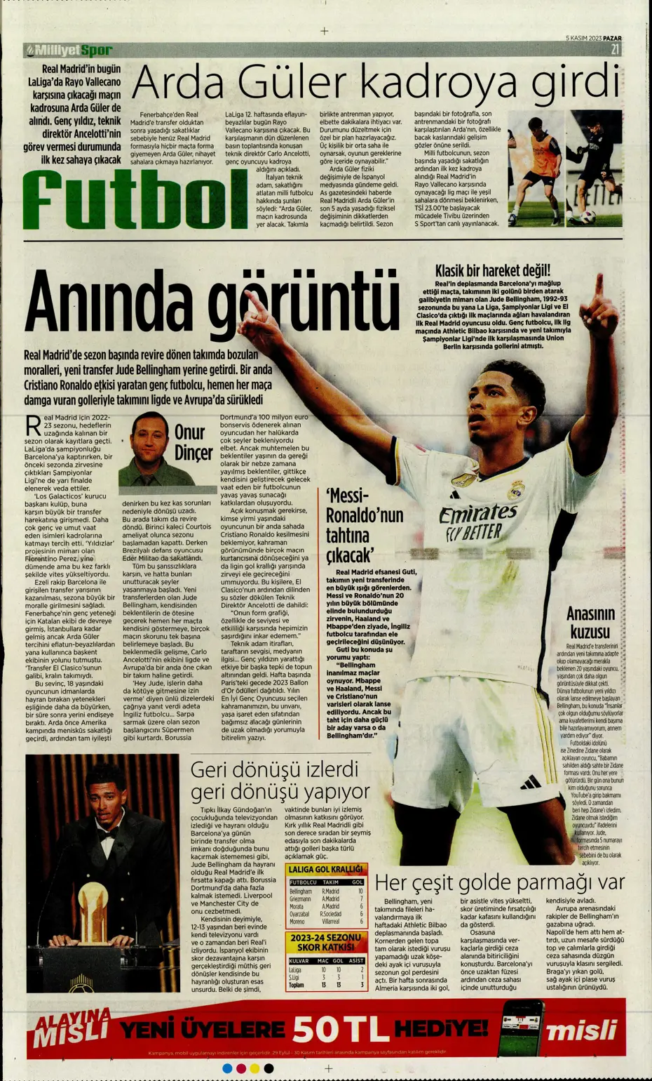 "Kadıköy'de tarihi fırtına" | Sporun manşetleri (5 Kasım 2023) - 31