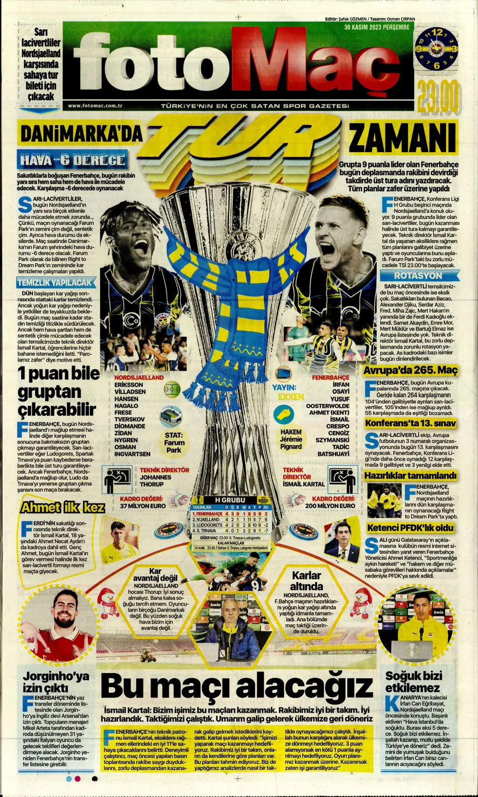 "Çok büyüksün Hakim Bey" | Sporun manşetleri (30 Kasım 2023) - 20 "Çok büyüksün Hakim Bey" | Sporun manşetleri (30 Kasım 2023) - 20