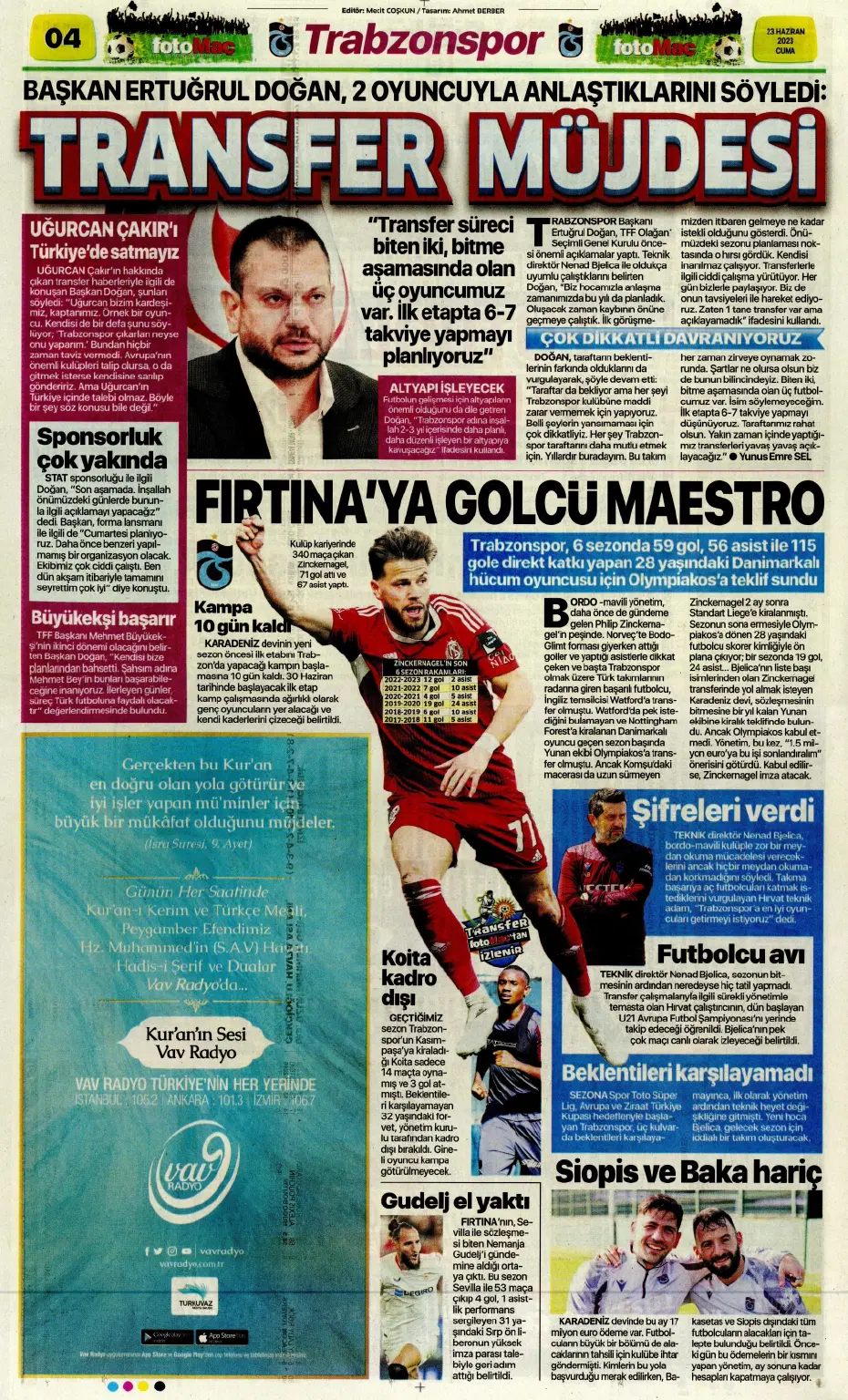 "Cüneyt Çakır ve Abdullah Avcı geliyor" | Sporun manşetleri (23 Haziran 2023) - 9