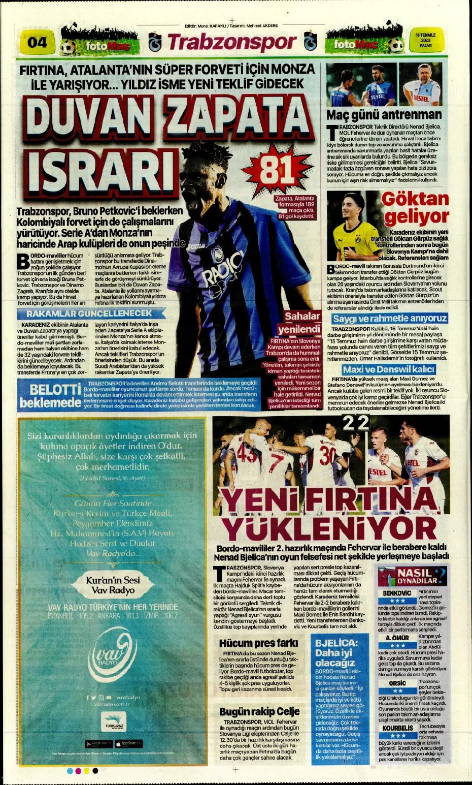 "Kale artık Livakovic'in" | Sporun Manşetleri - 9