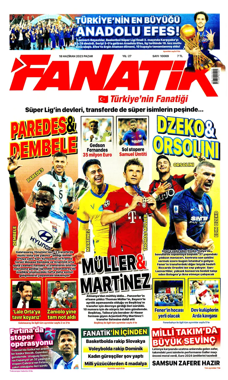 "Dzeko bavulları topluyor" Sporun manşetleri (18 Haziran 2023) - 3