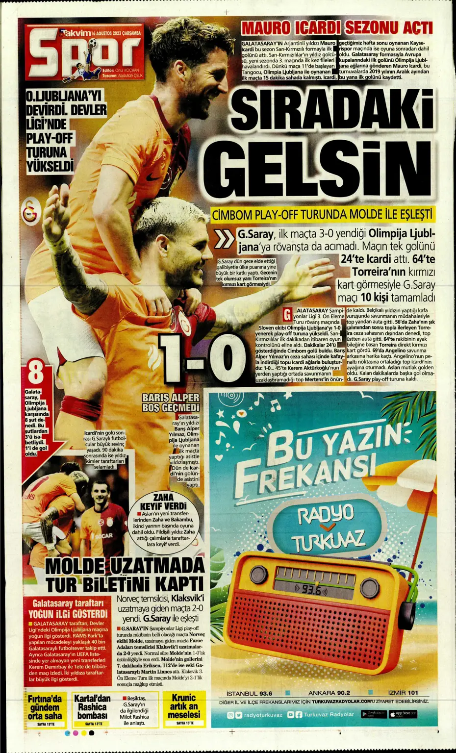 "Devler Ligi'ne kaldı 1 adım" | Sporun Manşetleri - 33