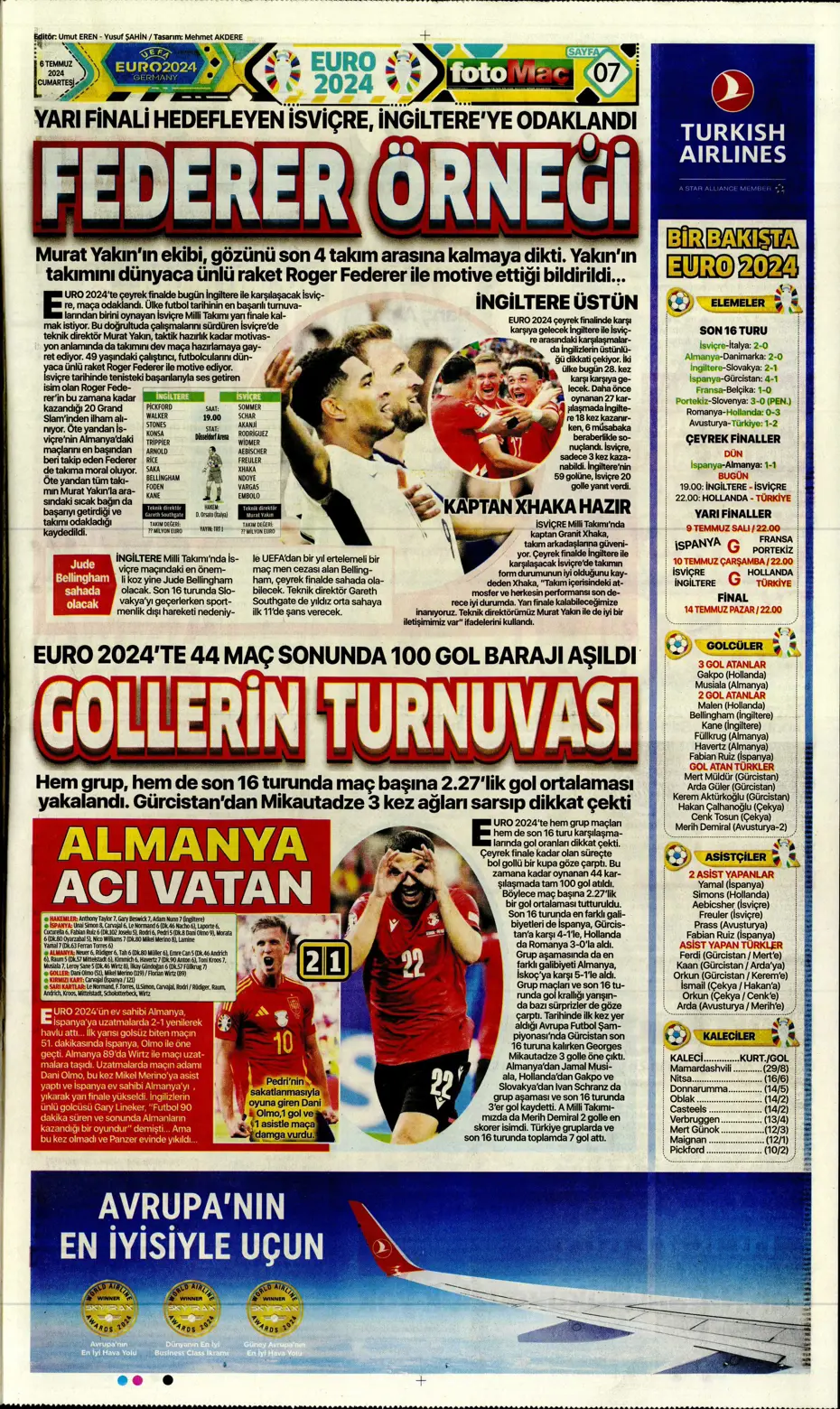 "Avrupalı selam dur! Türkler geliyor" | Sporun manşetleri (6 Temmuz 2024) - 15