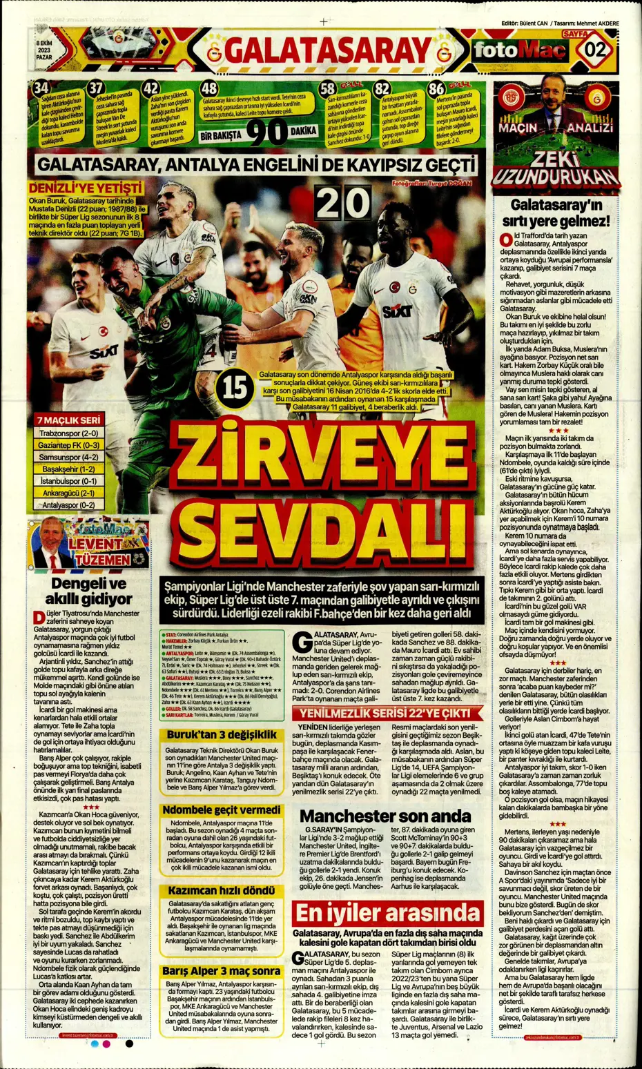 "Bjelica gidiyor, Avcı geliyor" | Sporun manşetleri (8 Ekim 2023) - 14