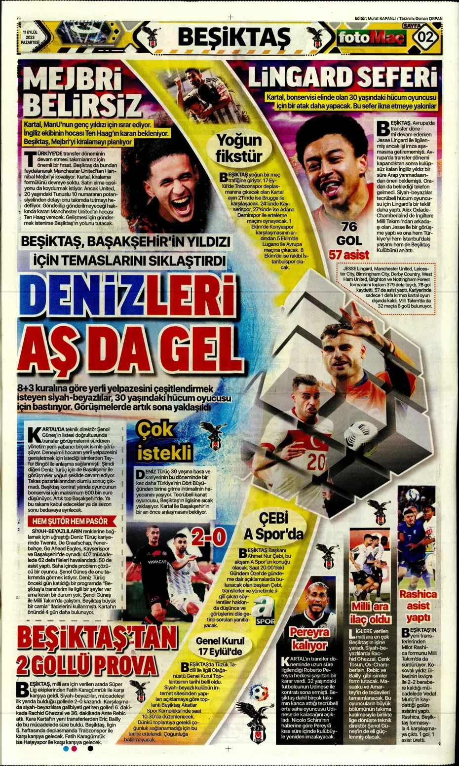 "Sacha Boey, İtalya yolcusu" | Sporun manşetleri (11 Eylül 2023) - 11 "Sacha Boey, İtalya yolcusu" | Sporun manşetleri (11 Eylül 2023) - 11