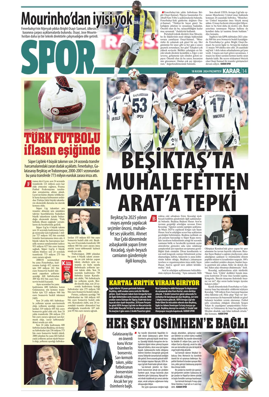 "Talisca olmazsa B planında 2 yıldız var" | Sporun manşetleri - 20