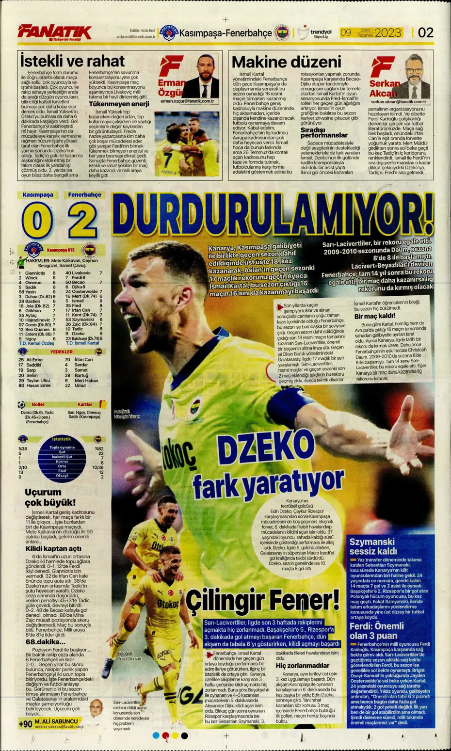 "Ağa da paşa da Fenerbahçe" | Sporun manşetleri (9 Ekim 2023) - 4 "Ağa da paşa da Fenerbahçe" | Sporun manşetleri (9 Ekim 2023) - 4