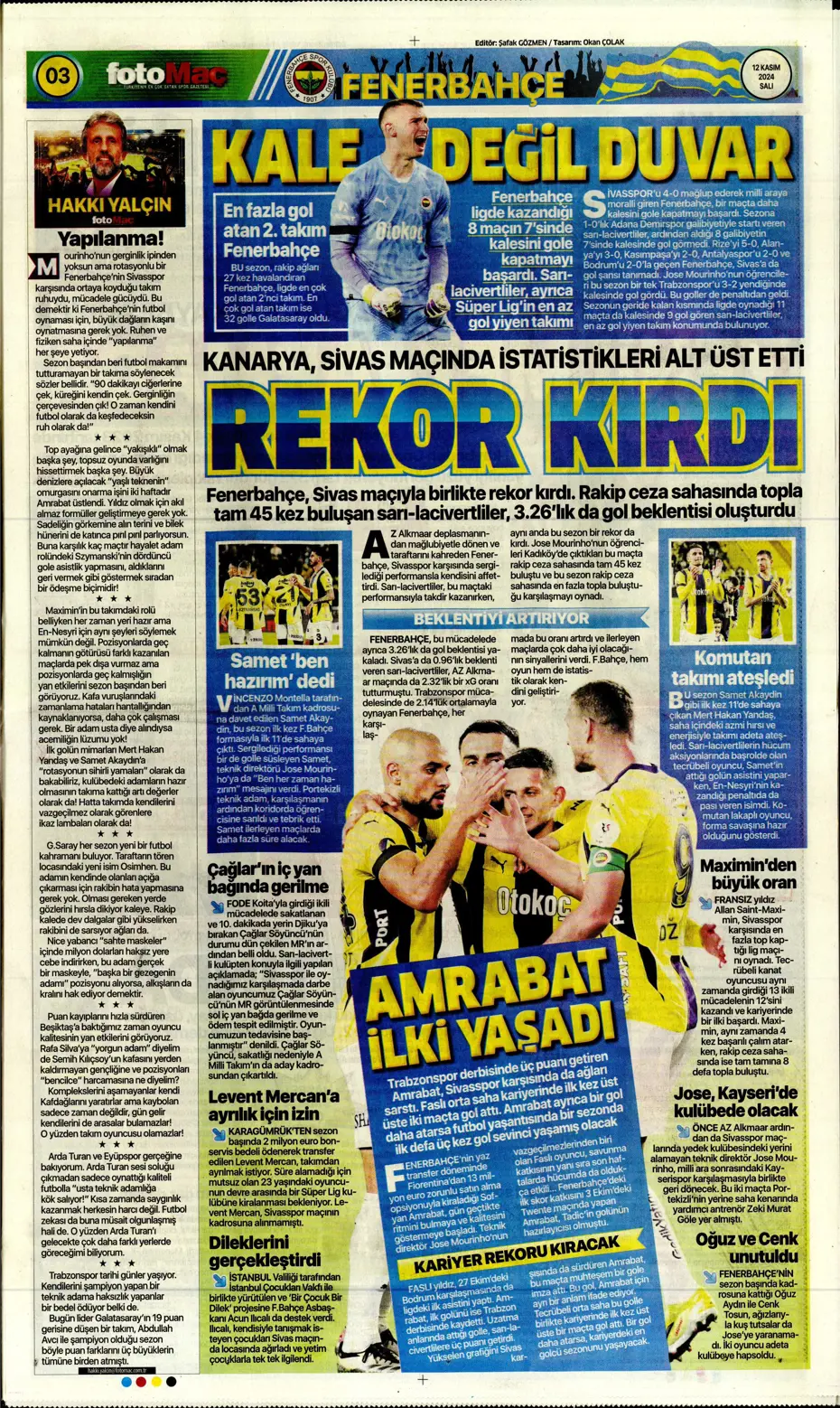 "Listenin başında onlar var: Talisca & Brown" | Sporun manşetleri (12 Kasım 2024) - 13 "Listenin başında onlar var: Talisca & Brown" | Sporun manşetleri (12 Kasım 2024) - 13