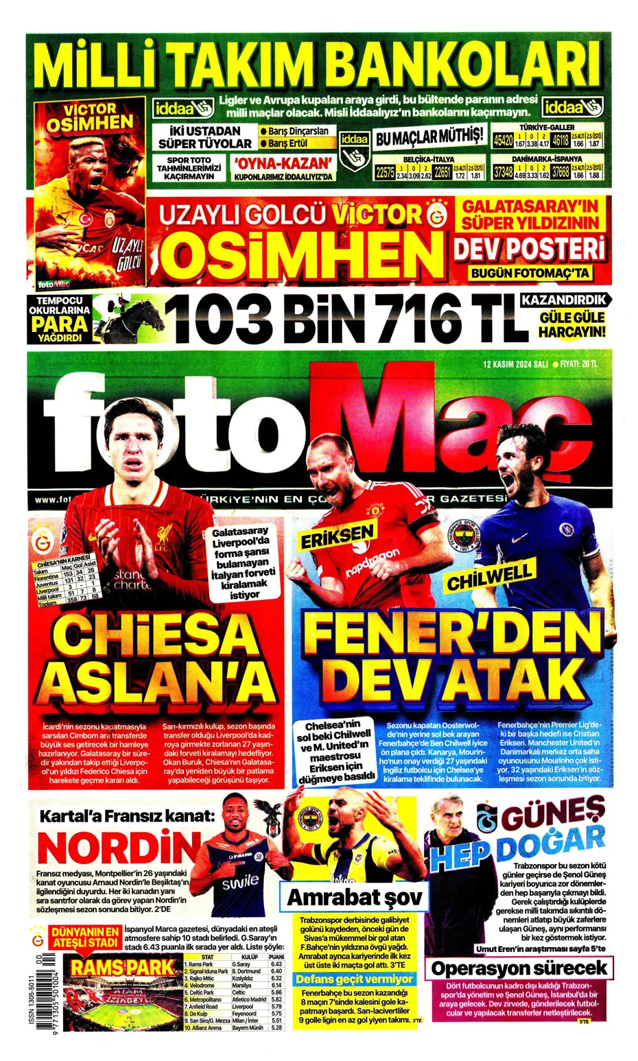 "Listenin başında onlar var: Talisca & Brown" | Sporun manşetleri (12 Kasım 2024) - 10 "Listenin başında onlar var: Talisca & Brown" | Sporun manşetleri (12 Kasım 2024) - 10