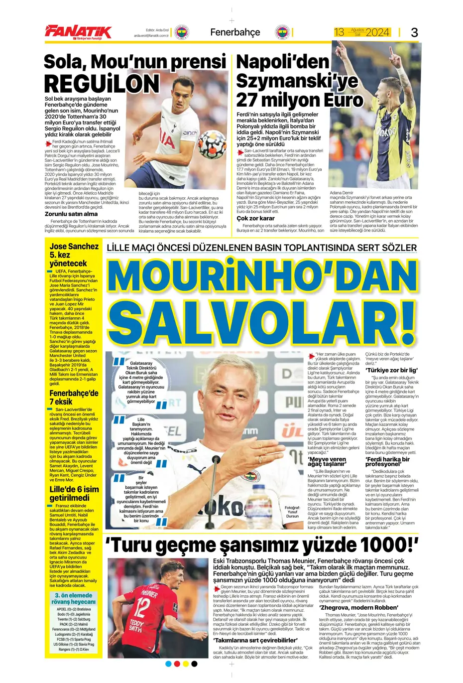 "Szymanski'ye 27 milyon euroluk teklif" | Sporun manşetleri - 6