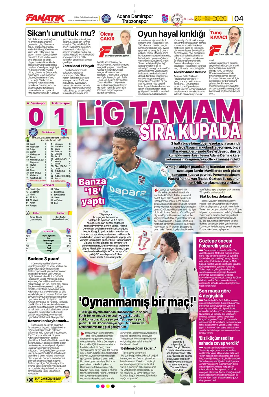 "Oğuz Aydın için geldiler" | Sporun manşetleri - 10