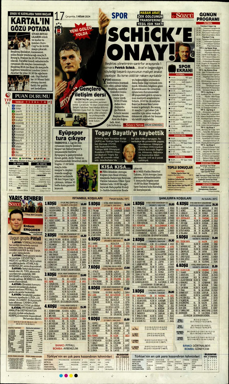 "Lige devam, kupa askıda" | Sporun manşetleri (3 Nisan 2024) - 11