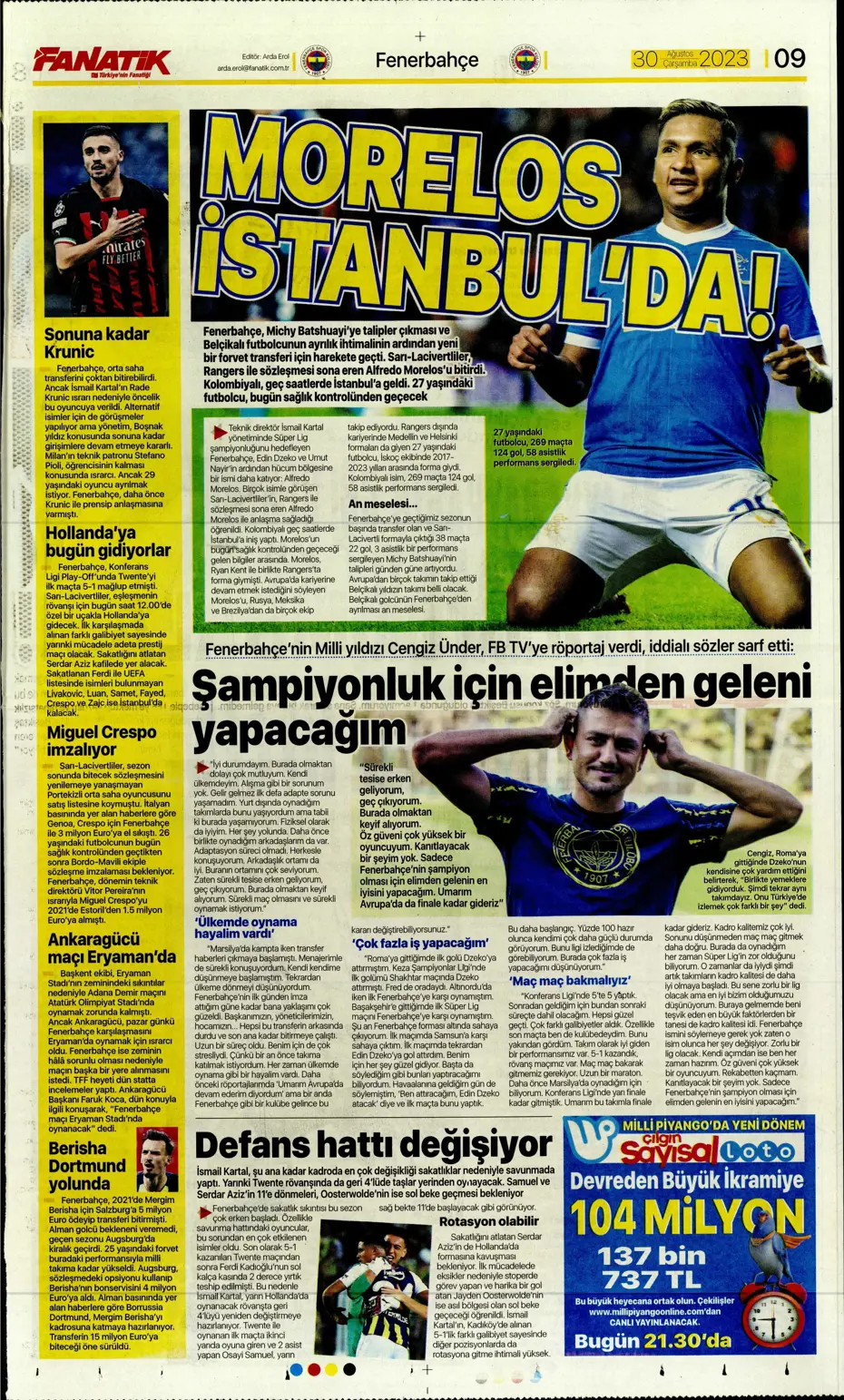 "Avrupa Avrupa duy sesimizi" | Sporun manşetleri (30 Ağustos 2023) - 10 "Avrupa Avrupa duy sesimizi" | Sporun manşetleri (30 Ağustos 2023) - 10