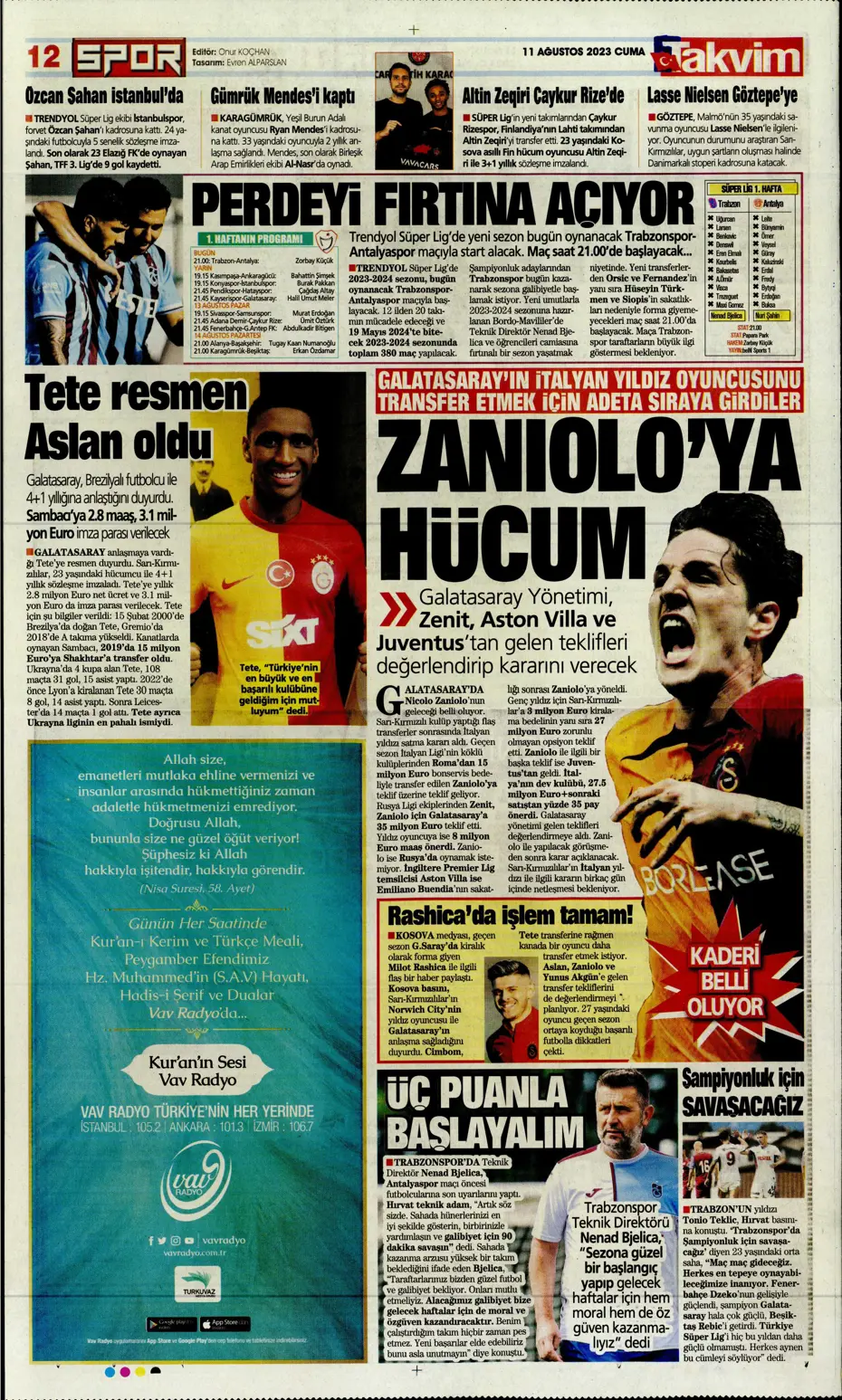 "Cengiz Ünder için yeni görüşme" | Sporun manşetleri (11 Ağustos 2023) - 38 "Cengiz Ünder için yeni görüşme" | Sporun manşetleri (11 Ağustos 2023) - 38