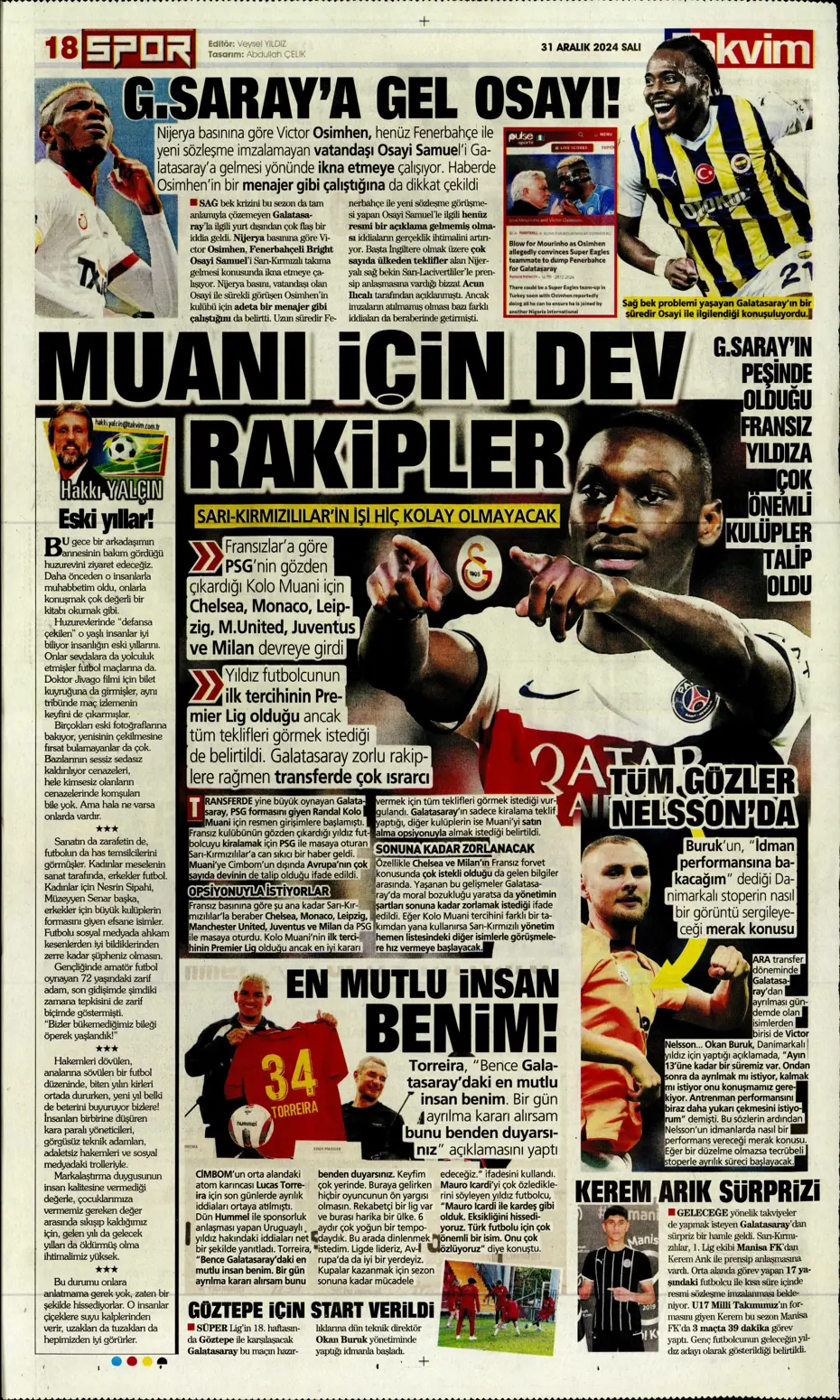 "Sergen Yalçın'la ilk görüşme" | Sporun manşetleri - 34