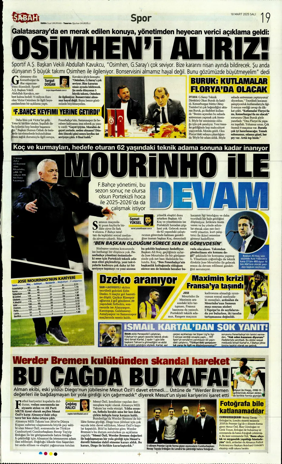 "Sane bombası" | Sporun manşetleri - 27