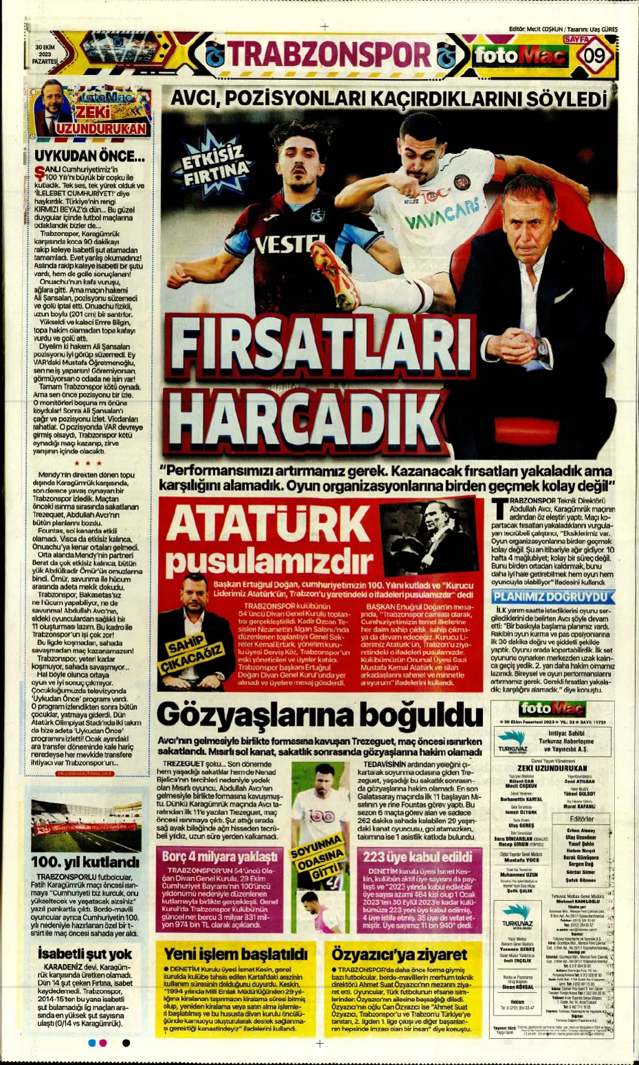 "Fenerbahçe kasırgası" | Sporun manşetleri (30 Ekim 2023) - 15