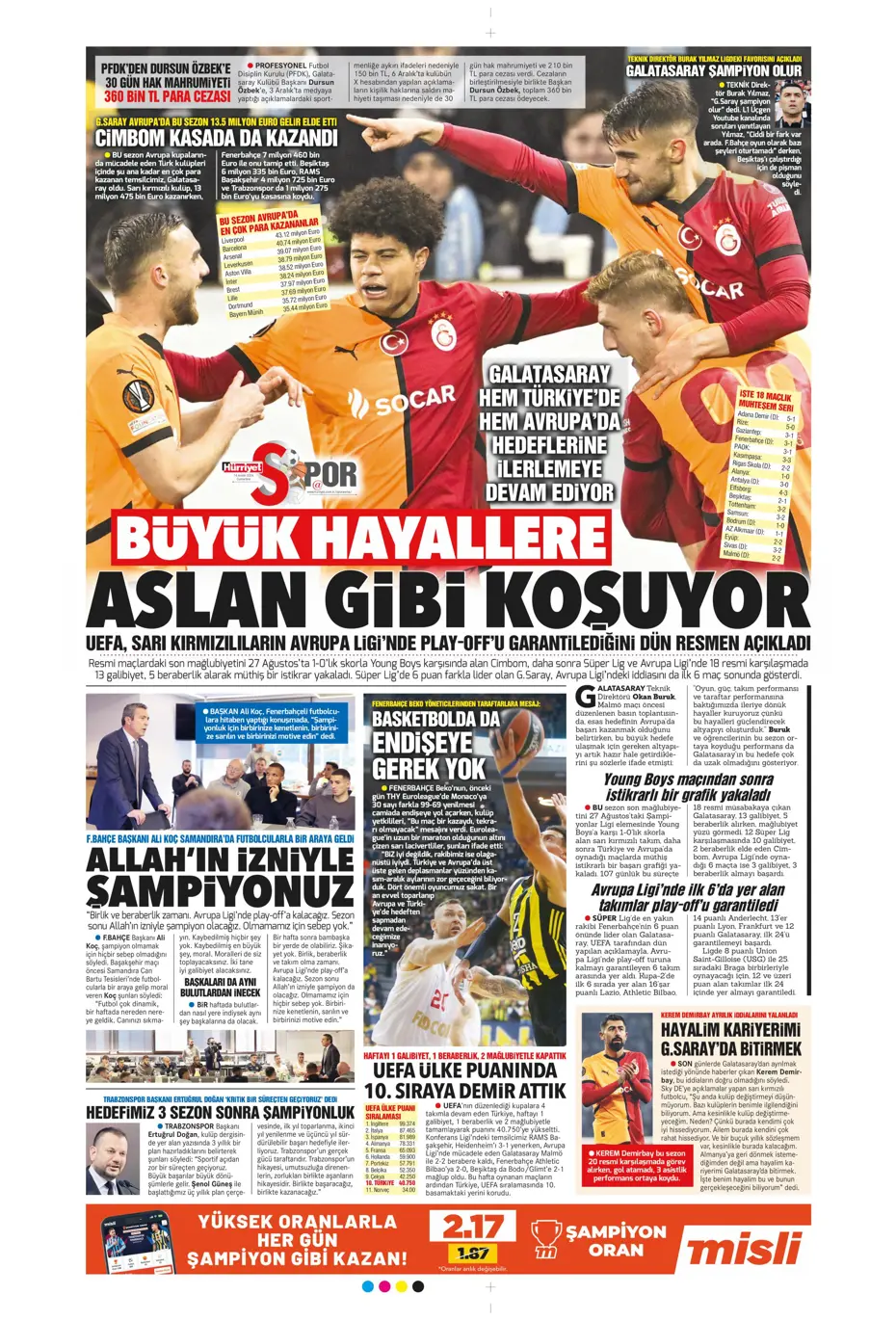 "Boscagli ve Hancko listeye girdi" | Sporun manşetleri - 16 "Boscagli ve Hancko listeye girdi" | Sporun manşetleri - 16