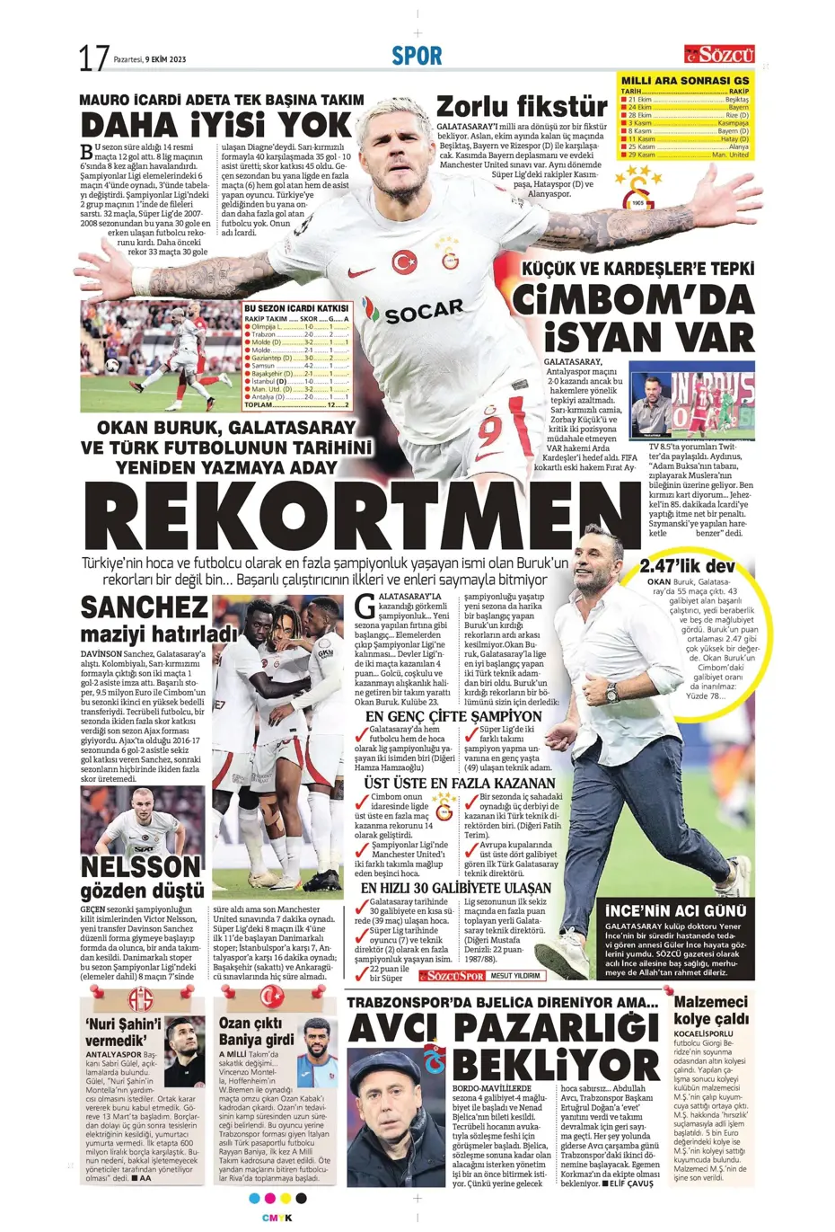 "Ağa da paşa da Fenerbahçe" | Sporun manşetleri (9 Ekim 2023) - 35 "Ağa da paşa da Fenerbahçe" | Sporun manşetleri (9 Ekim 2023) - 35