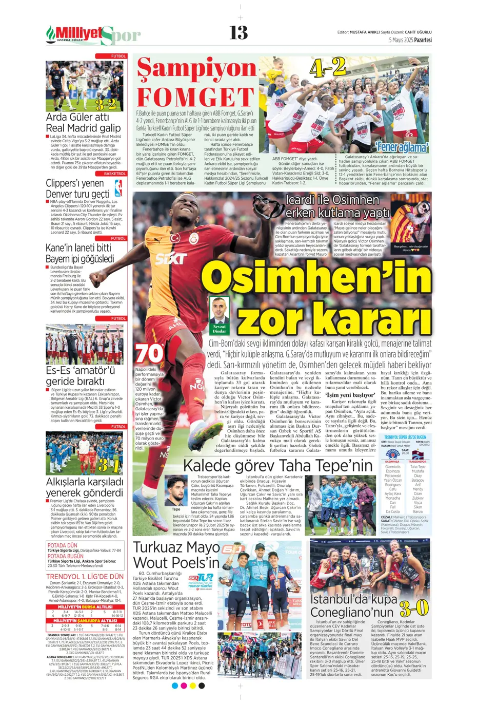 "Hayallere Kartal pençesi" | Sporun manşetleri - 21