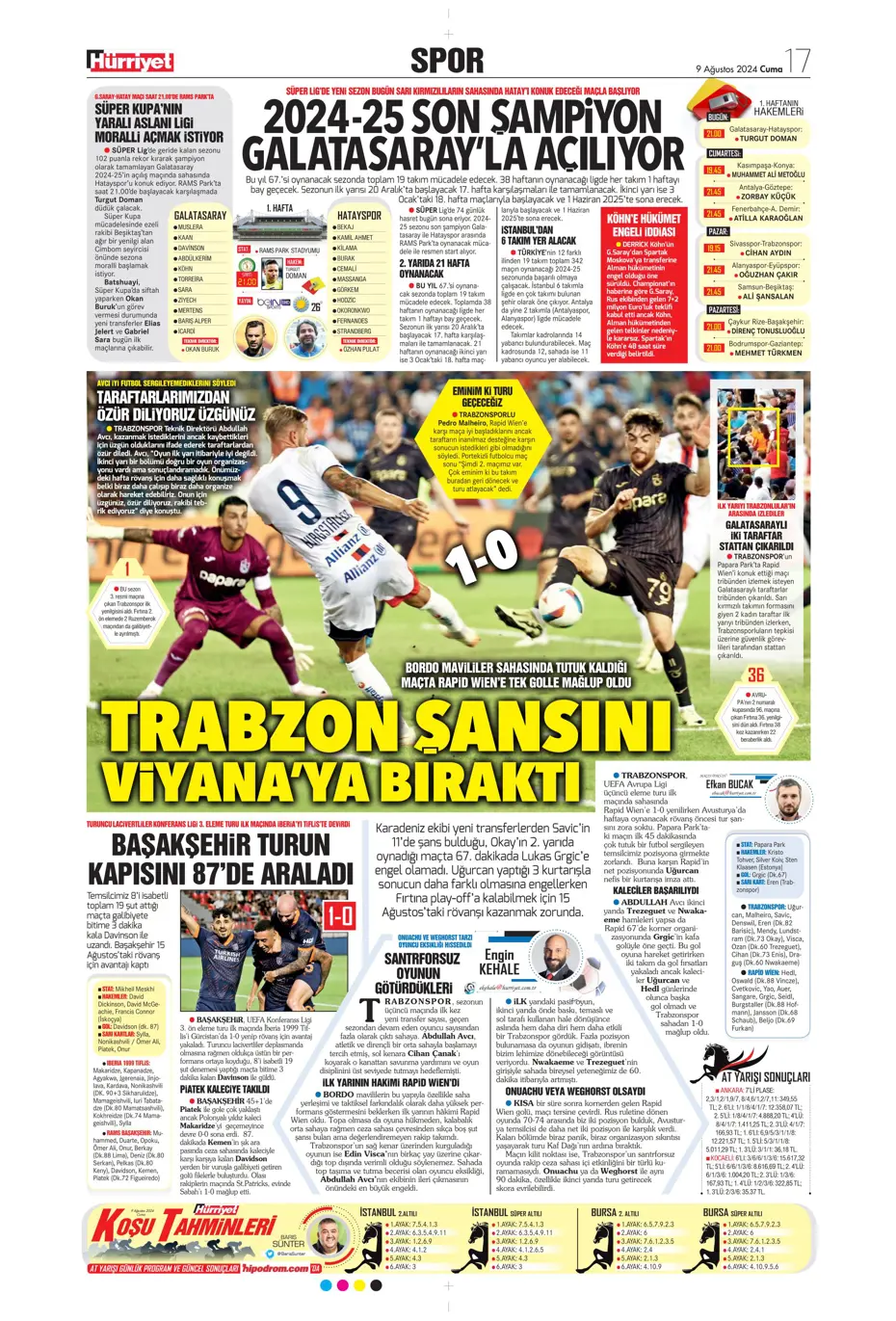 "Sahne şampiyonun" | Sporun manşetleri (9 Ağustos 2024) - 23